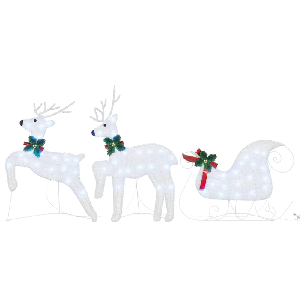 LED Reindeers 3 pcs Cold White Fabric